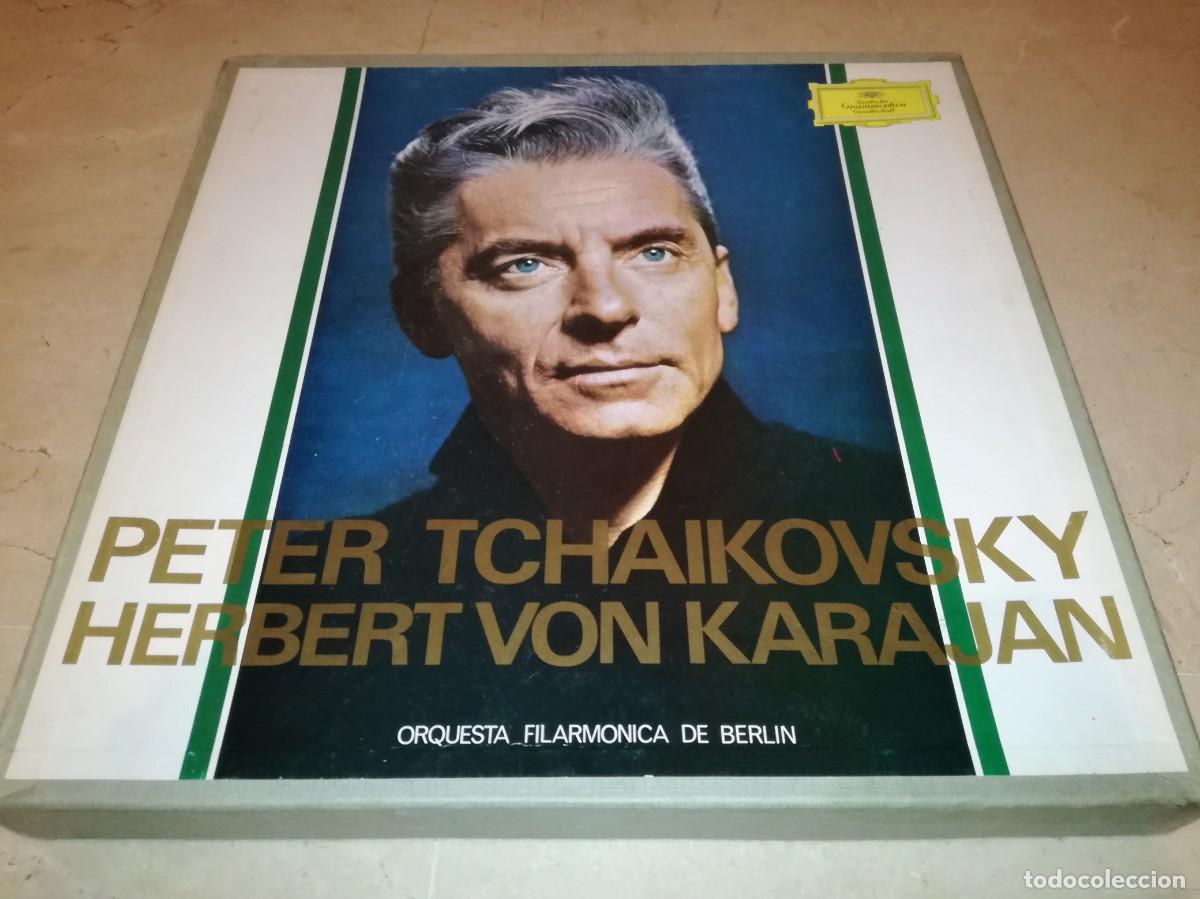 Discos de vinilo: CAJA CON 7 LPs + LIBRETO PETER TCHAIKOVSKY-HERVERT VON KARAJAN-VINILOS EN EXCELENTE ESTADO