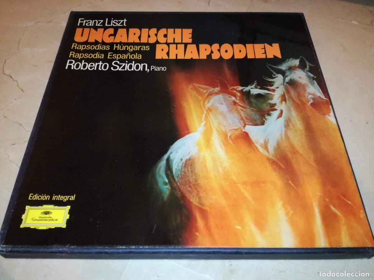 Discos de vinilo: CAJA CON 3 LPs + LIBRETO DE FRANZ LISZT-UNGARISCHE RHAPSODIEN-EN EXCELENTE ESTADO