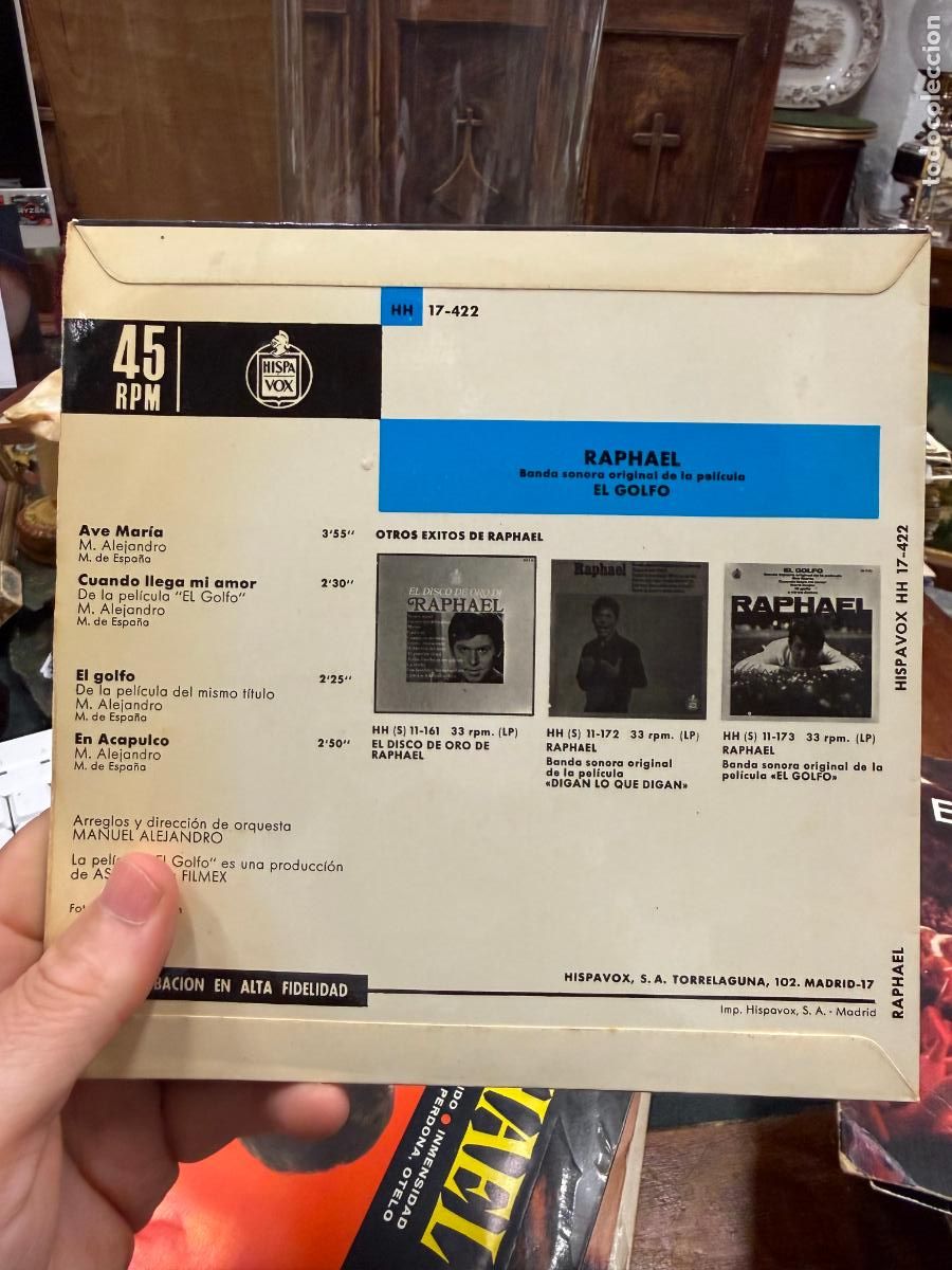 Discos de vinilo: SINGLES RAPHAEL - EL GOLFO - Foto 2
