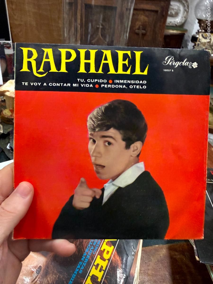 Discos de vinilo: SINGLES RAPHAEL - TU, CUPIDO - INMENSIDAD - TE VOY A CONTAR MI VIDA - PERDONA, OTELO