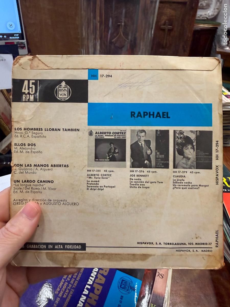 Discos de vinilo: SINGLES RAPHAEL - UN LARGO CAMINO - Foto 2