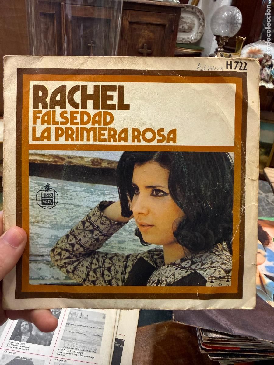 Discos de vinilo: SINGLES RACHEL - FALSEDAD - LA PRIMERA ROSA
