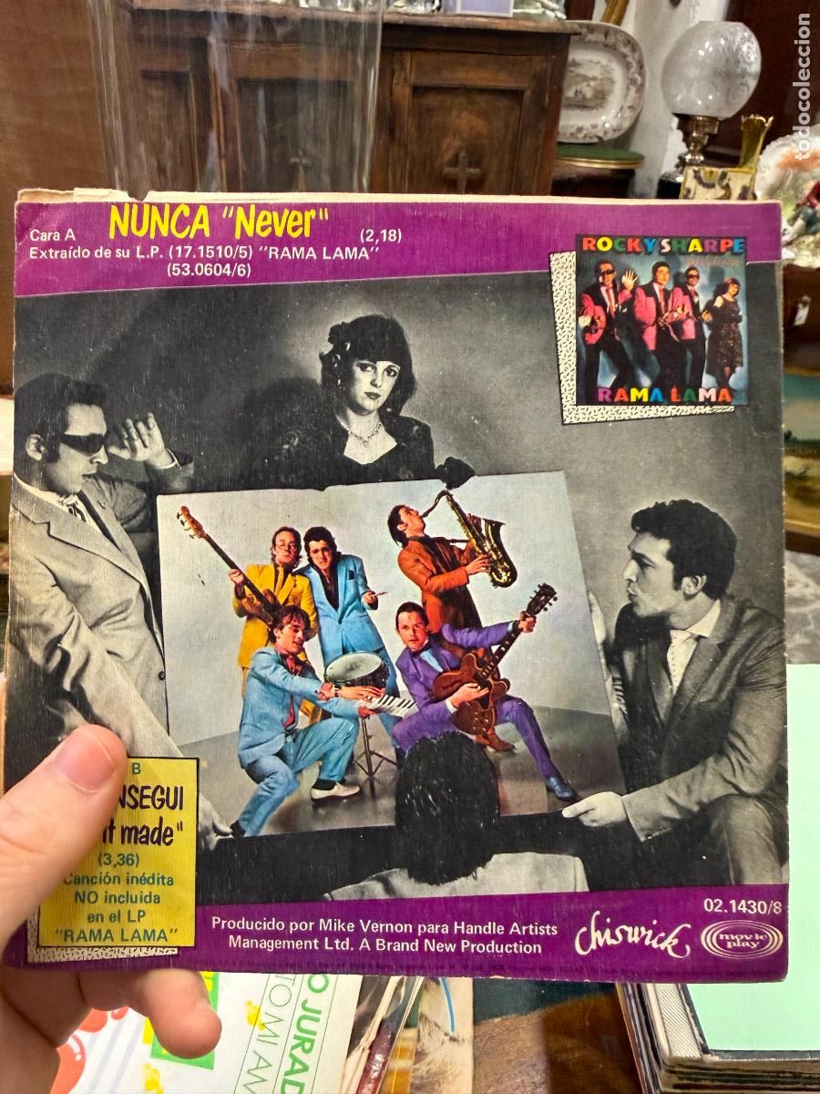 Discos de vinilo: SINGLES ROCKY SHARPE - NUNCA - Foto 2