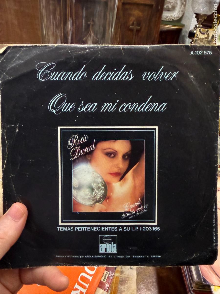 Discos de vinilo: SINGLES ROCIO DURCAL - CUANDO DECIDAS VOLVER - Foto 2