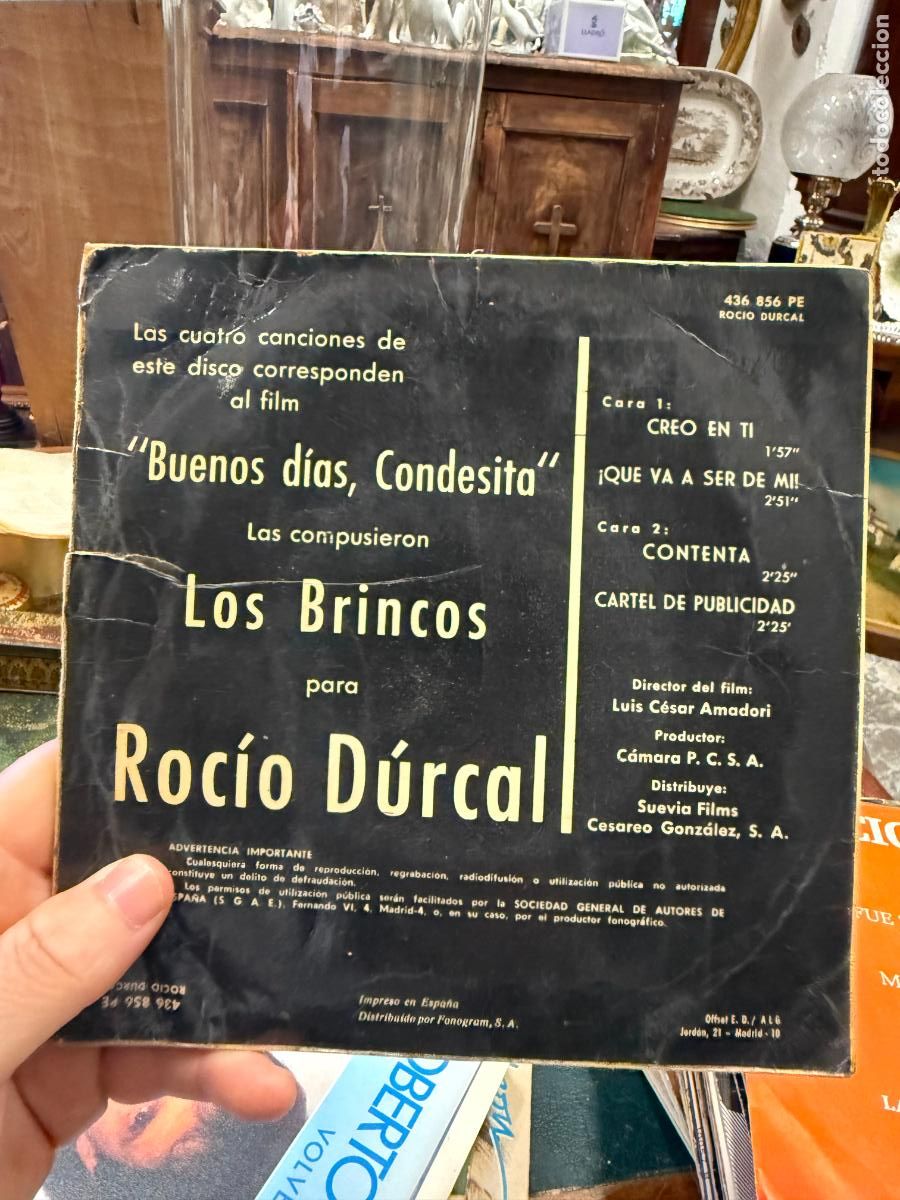 Discos de vinilo: SINGLES ROCIO DURCAL - - Foto 2