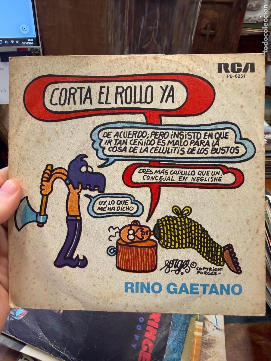 Discos de vinilo: SINGLES RINO GAETANO - CORTA EL ROLLO YA