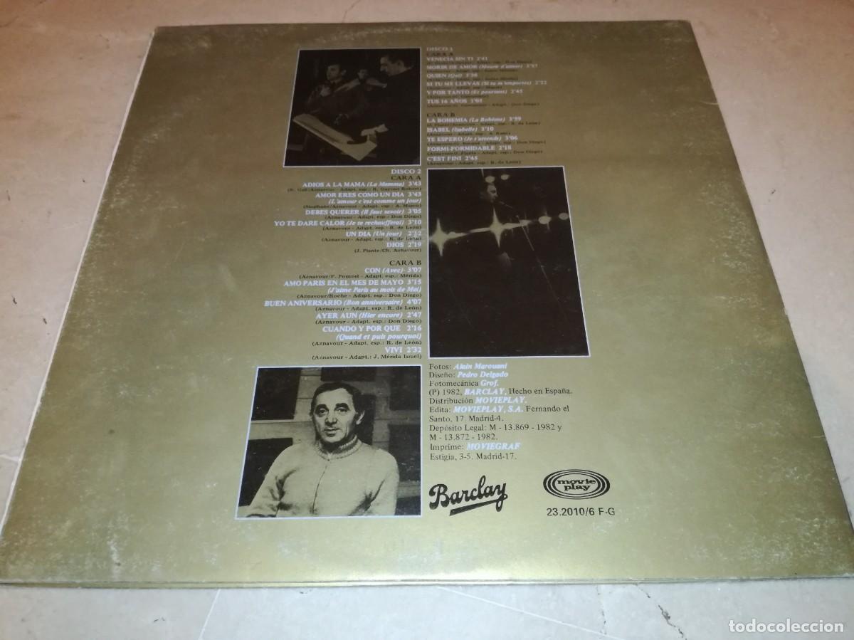 Discos de vinilo: CHARLES AZNAVOUR-ORO-DOBLE LP-ORIGINAL 1982 - Foto 2