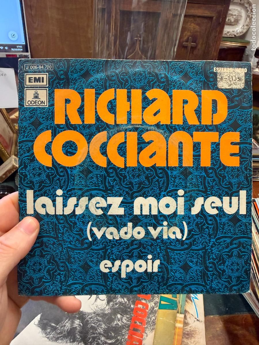 Discos de vinilo: SINGLES RICHARD COCCIANTE - LAISSEZ MOI SEUL (VADO VIA)