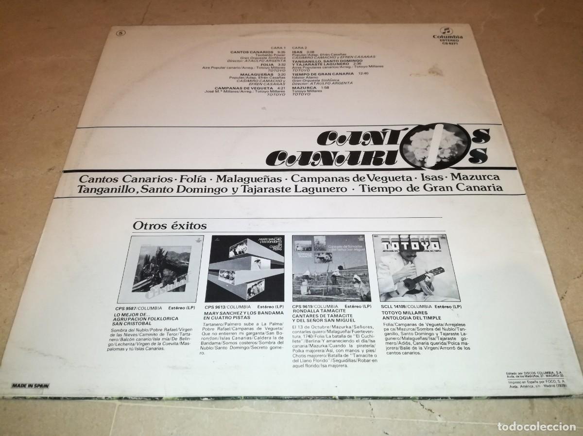 Discos de vinilo: CANTOS CANARIOS-ORIGINAL 1979 - Foto 2