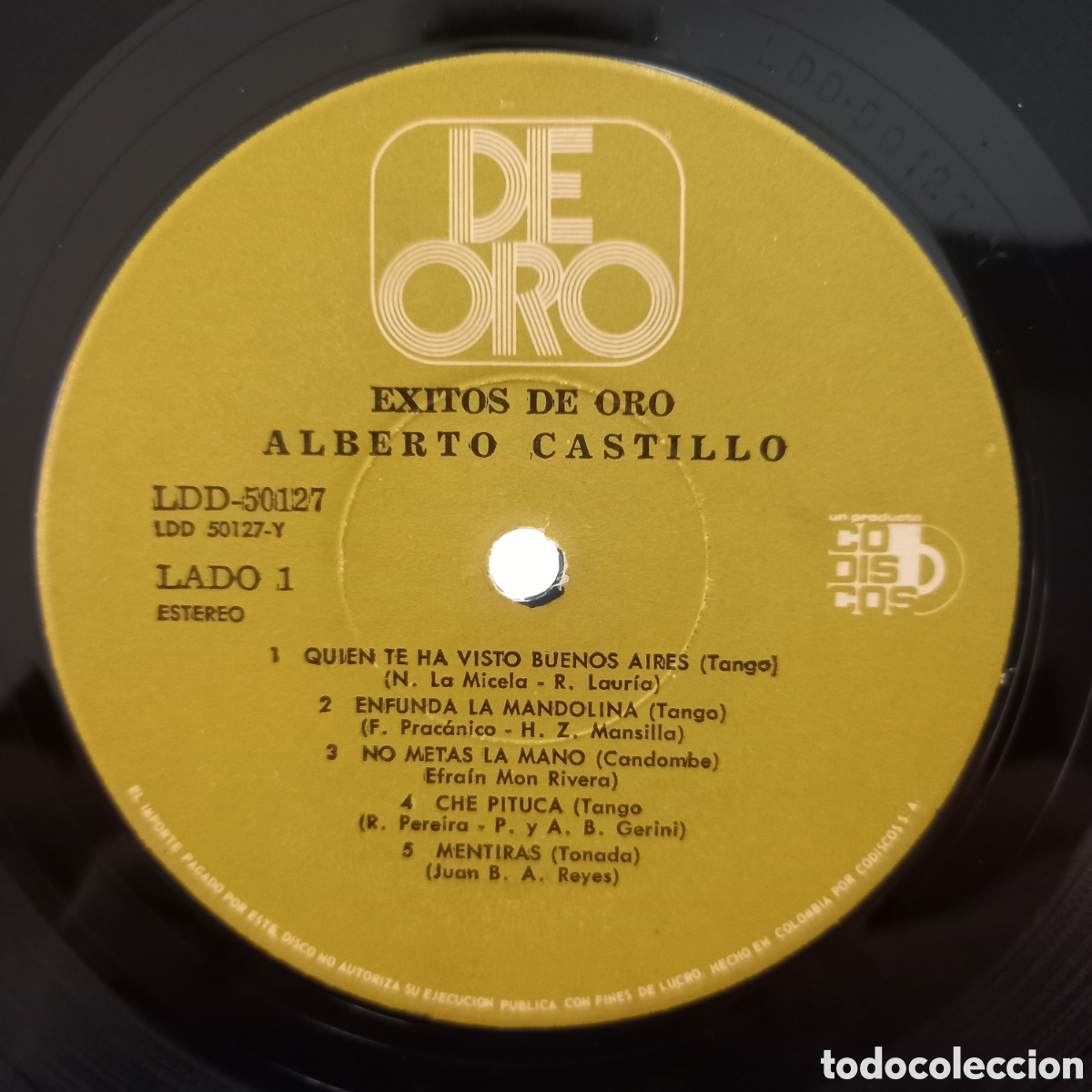 Discos de vinilo: Lp Tango Tangos Vinyl record Alberto Castillo - Foto 2