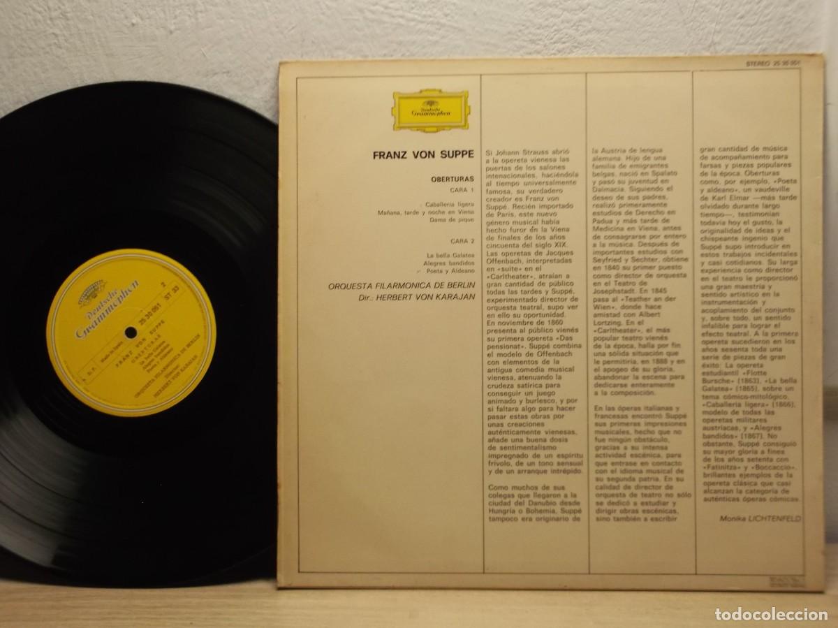 Discos de vinilo: Suppe: Overtures Herbert Von Karajan, Berlin Philharmonic LP - Foto 2