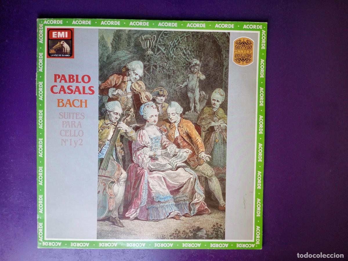 Discos de vinilo: Bach - Pablo Casals &ndash; Suites Para Cello N&deg; 1 & 2- LP EMI 1985 -