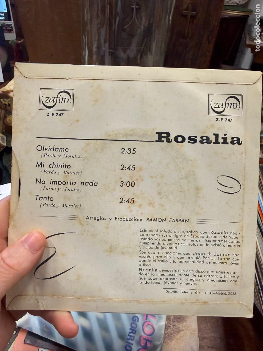 Discos de vinilo: SINGLES ROSALIA ---- - Foto 2
