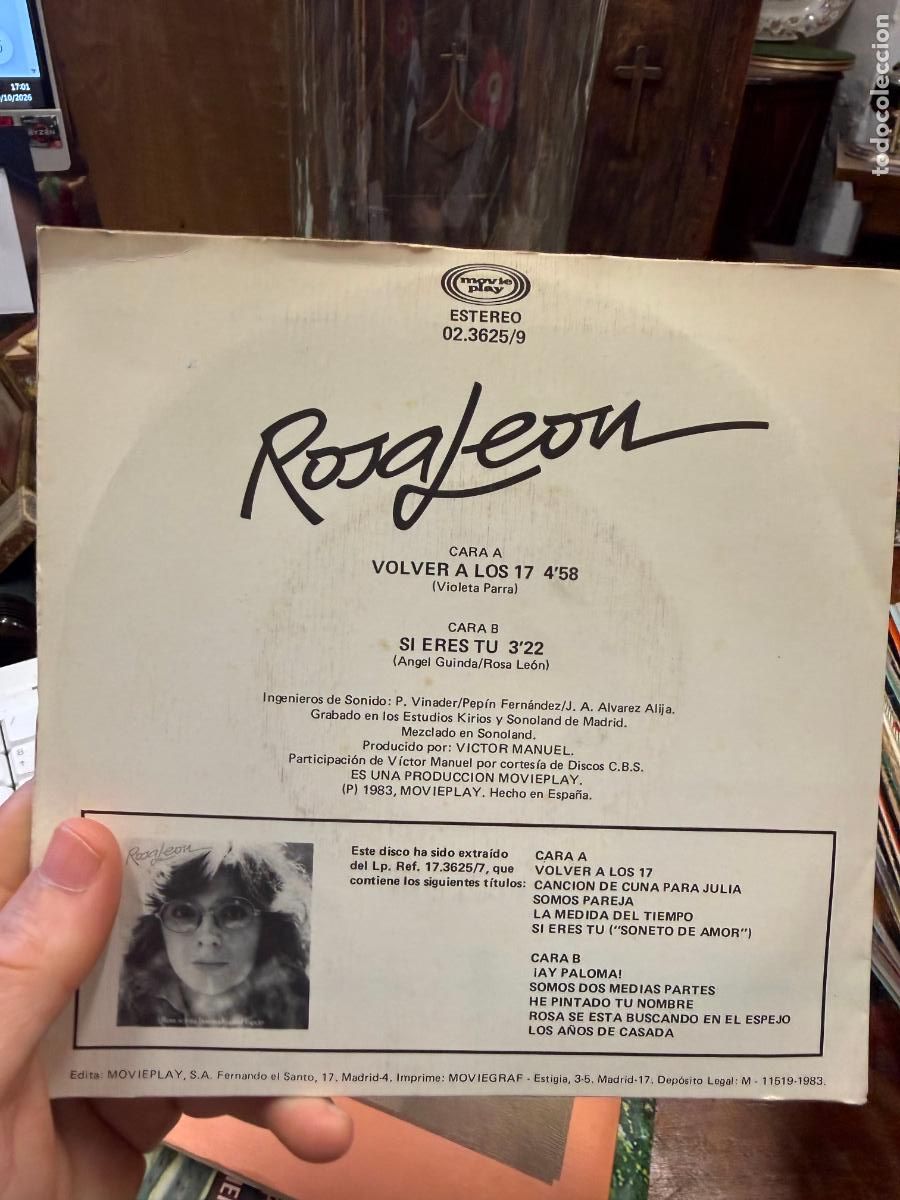 Discos de vinilo: SINGLES ROSALEON - VOLVER A LOS 17 - Foto 2