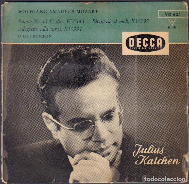 Discos de vinilo: JULIUS KATCHEN - WOLFGANG AMADEUS MOZART / SONATE NR. 15 / EP DECCA RF-8103