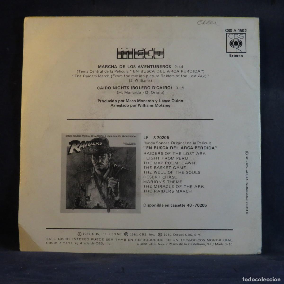 Discos de vinilo: MECO - MARCHA DE LOS AVENTUREROS - SINGLE - Foto 2
