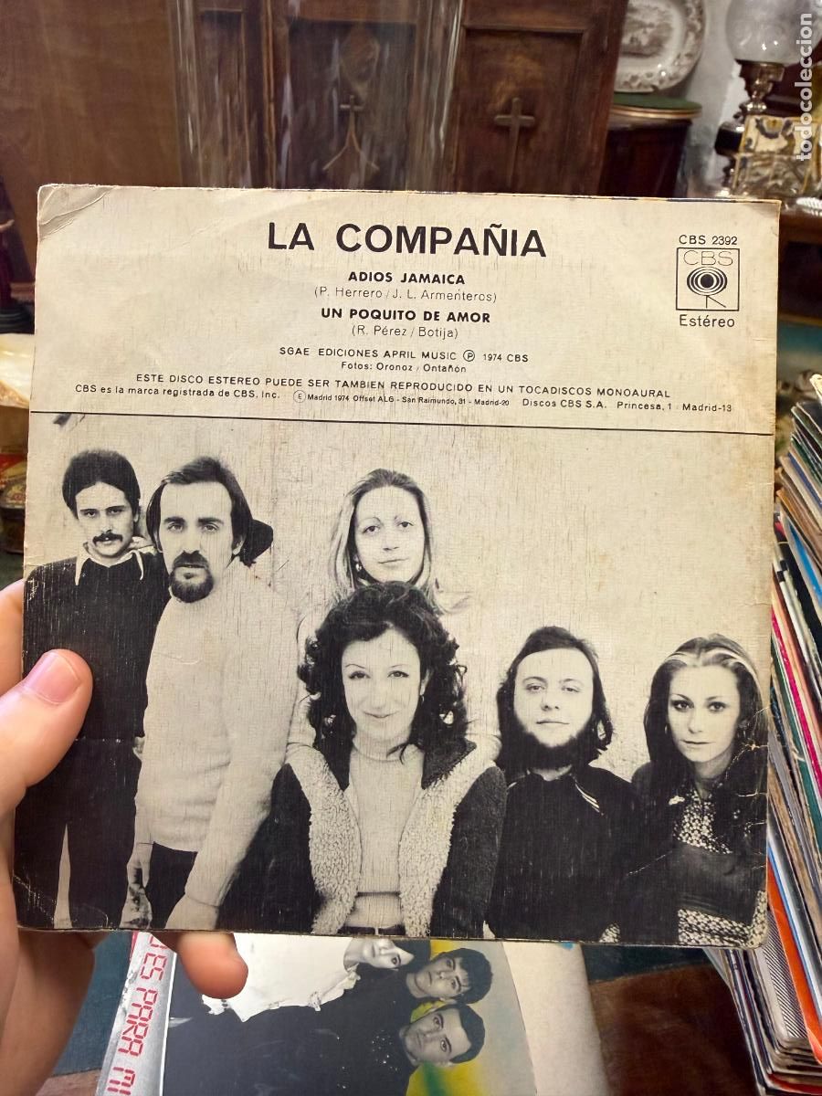 Discos de vinilo: SINGLES ADIOS JAMAICA - LA COMPA&Ntilde;IA - Foto 2