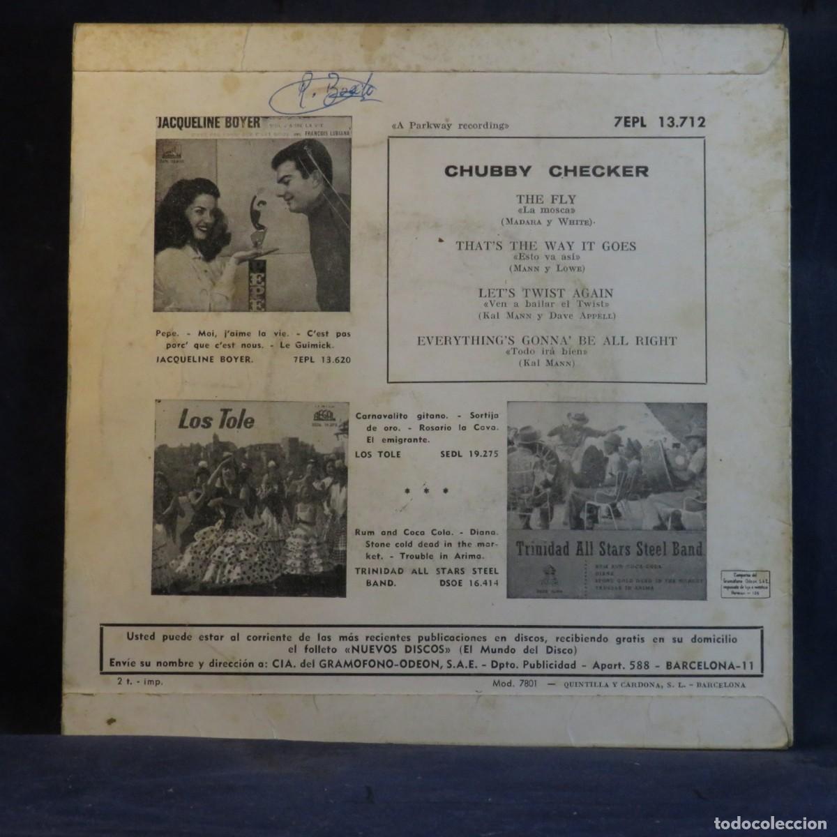 Discos de vinilo: CHUBBY CHECKER - THE FLY + 3 EP - Foto 2