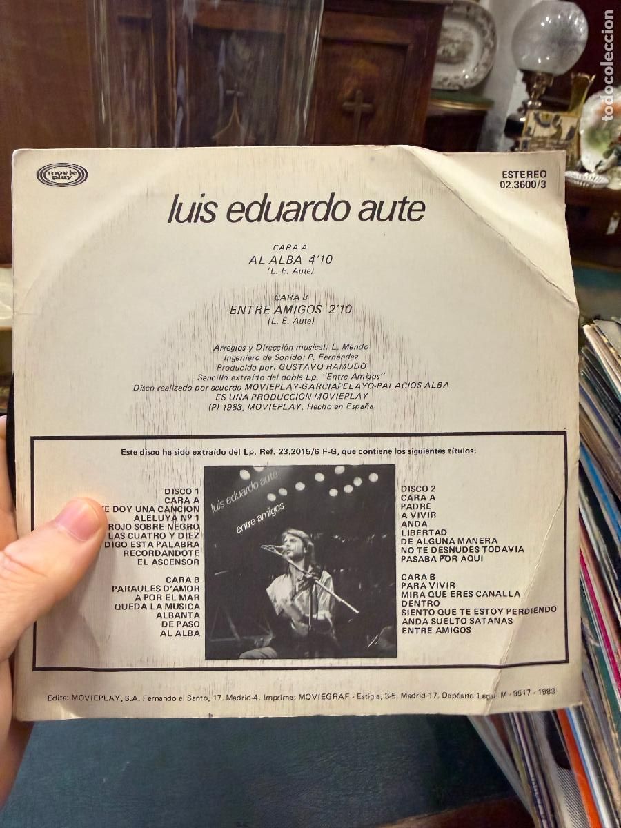 Discos de vinilo: SINGLE LUIS EDUARDO AUTE - AL ALBA - Foto 2