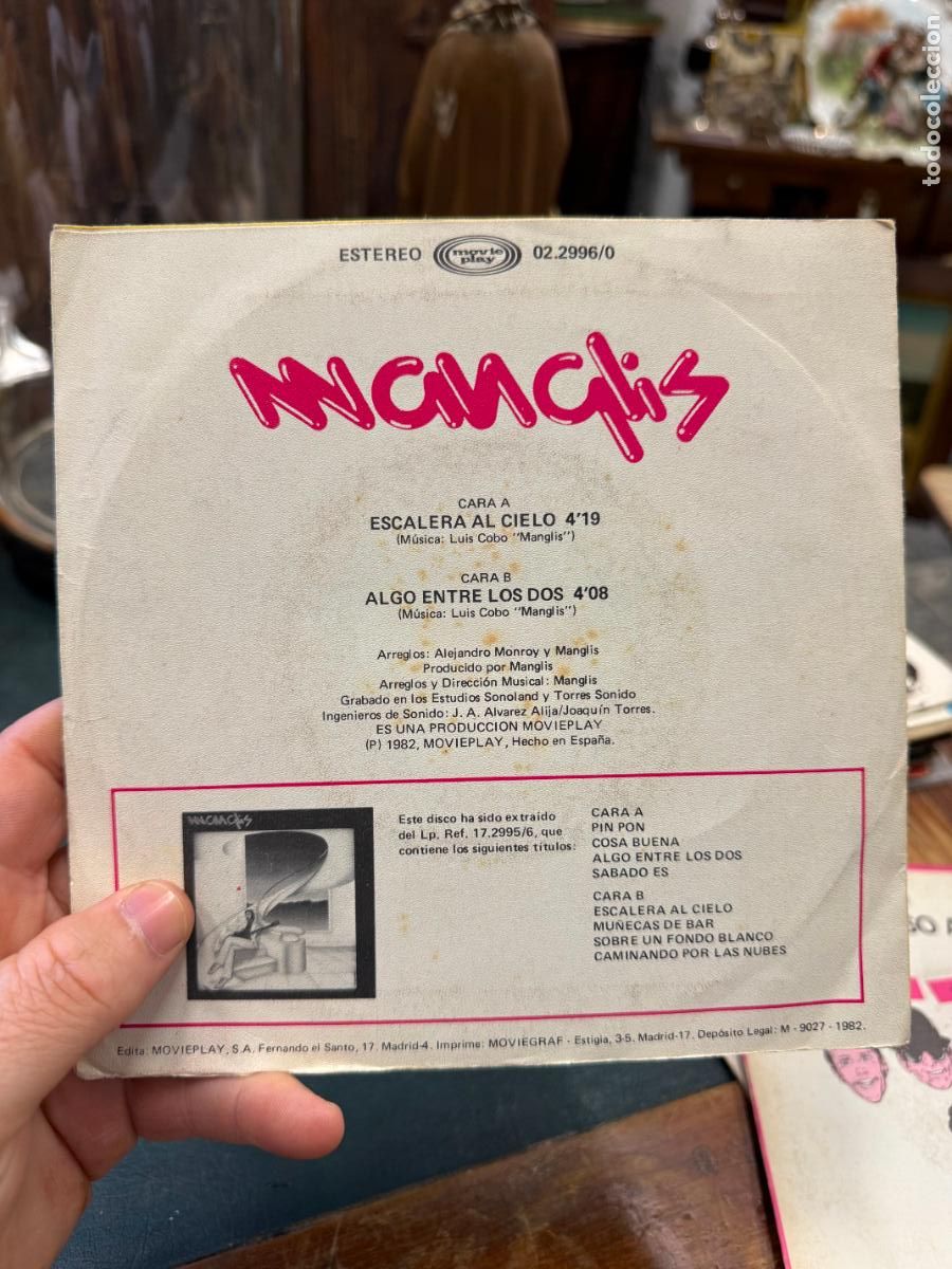 Discos de vinilo: SINGLE ESCALERA AL CIELO - MANGLIS - Foto 2