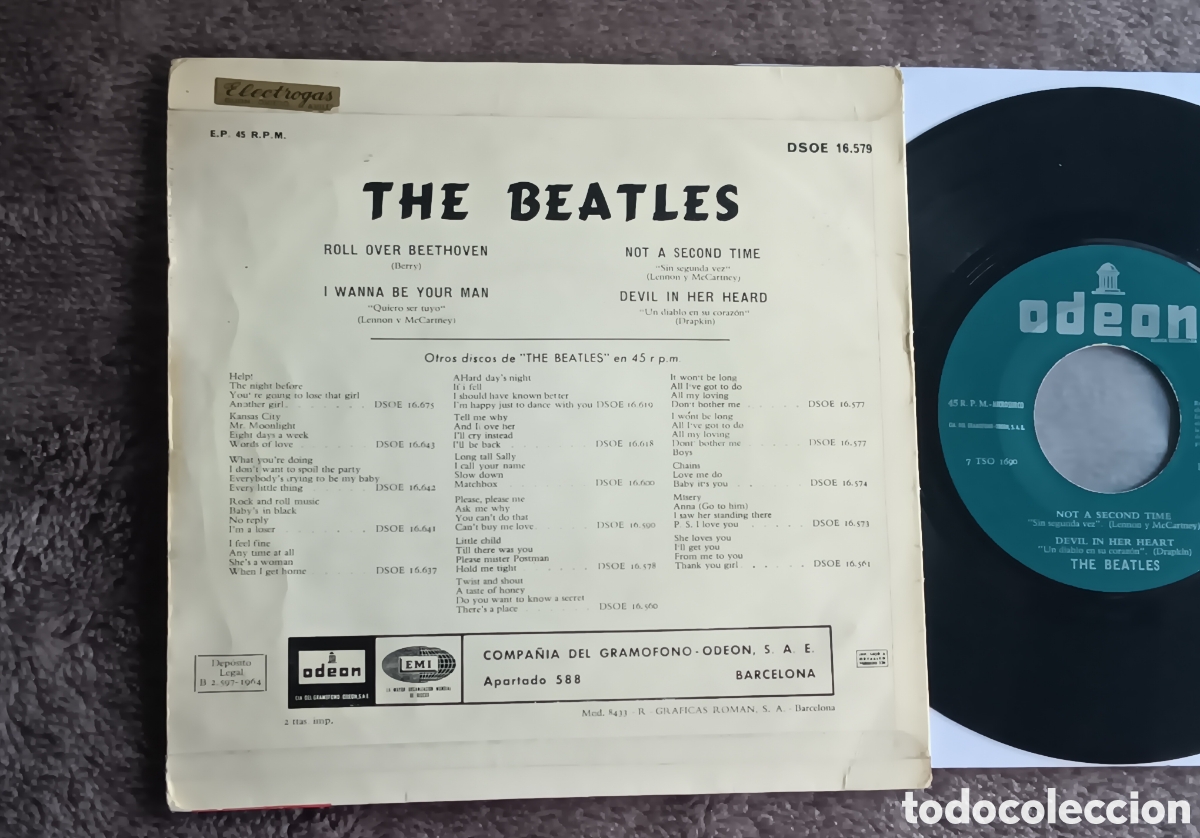 Discos de vinilo: BEATLES SINGLE EP EMI ODEON ESPA&Ntilde;A LABEL VERDE - Foto 5