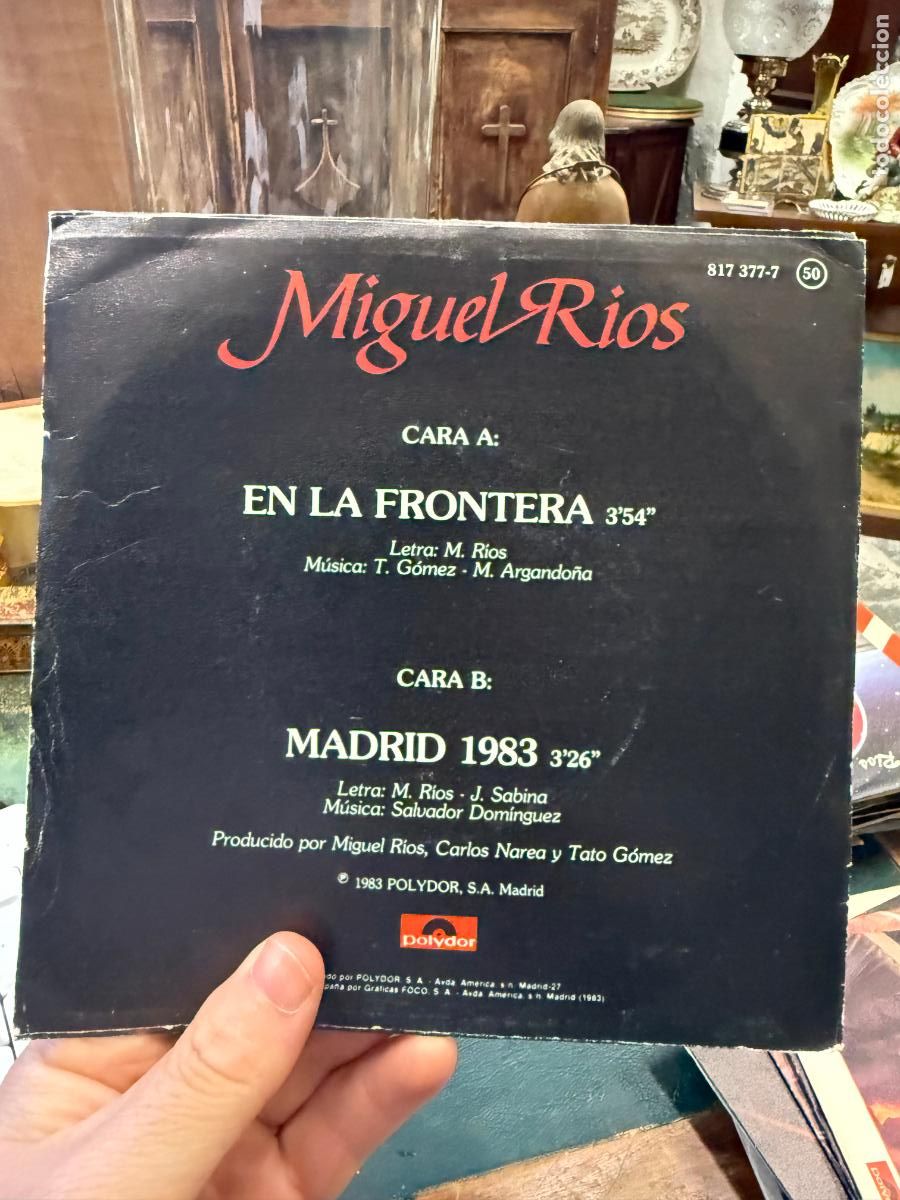 Discos de vinilo: SINGLE MIGUEL RIOS - EN LA FRONTERA - Foto 2