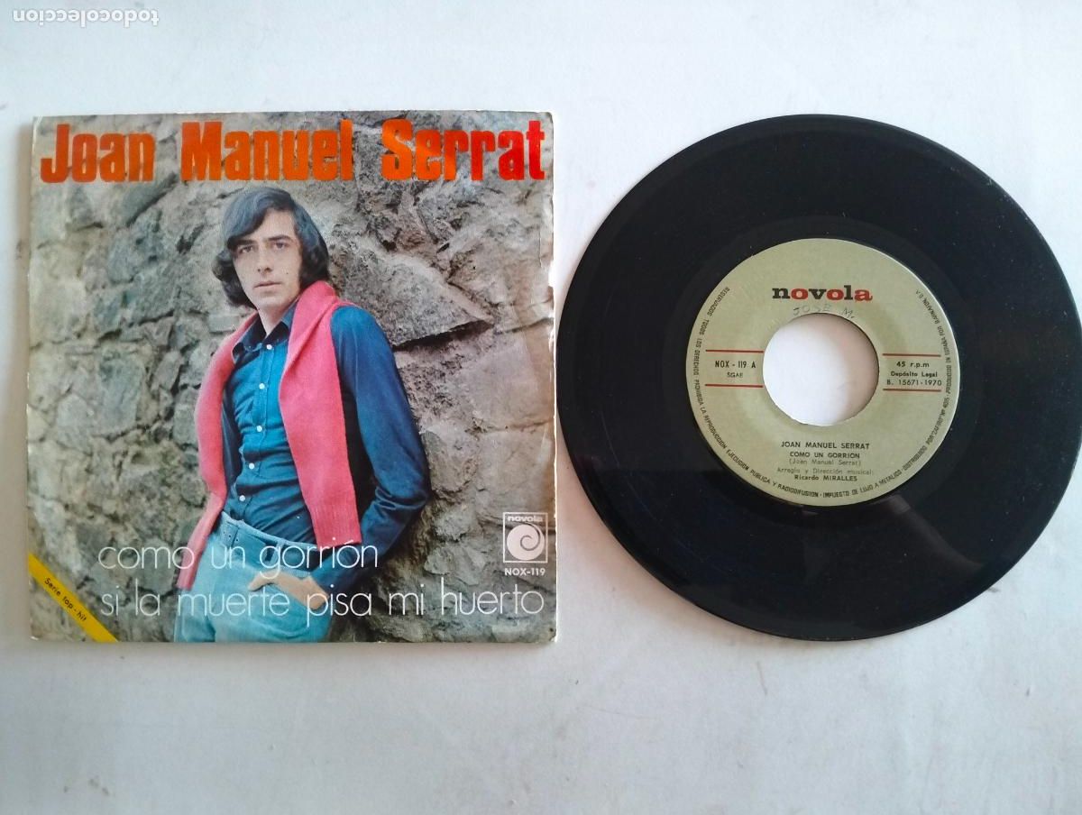 Discos de vinilo: JOAN MANUEL SERRAT, COMO UN GORRION , EDITA NOVOLA, A&Ntilde;O 1970