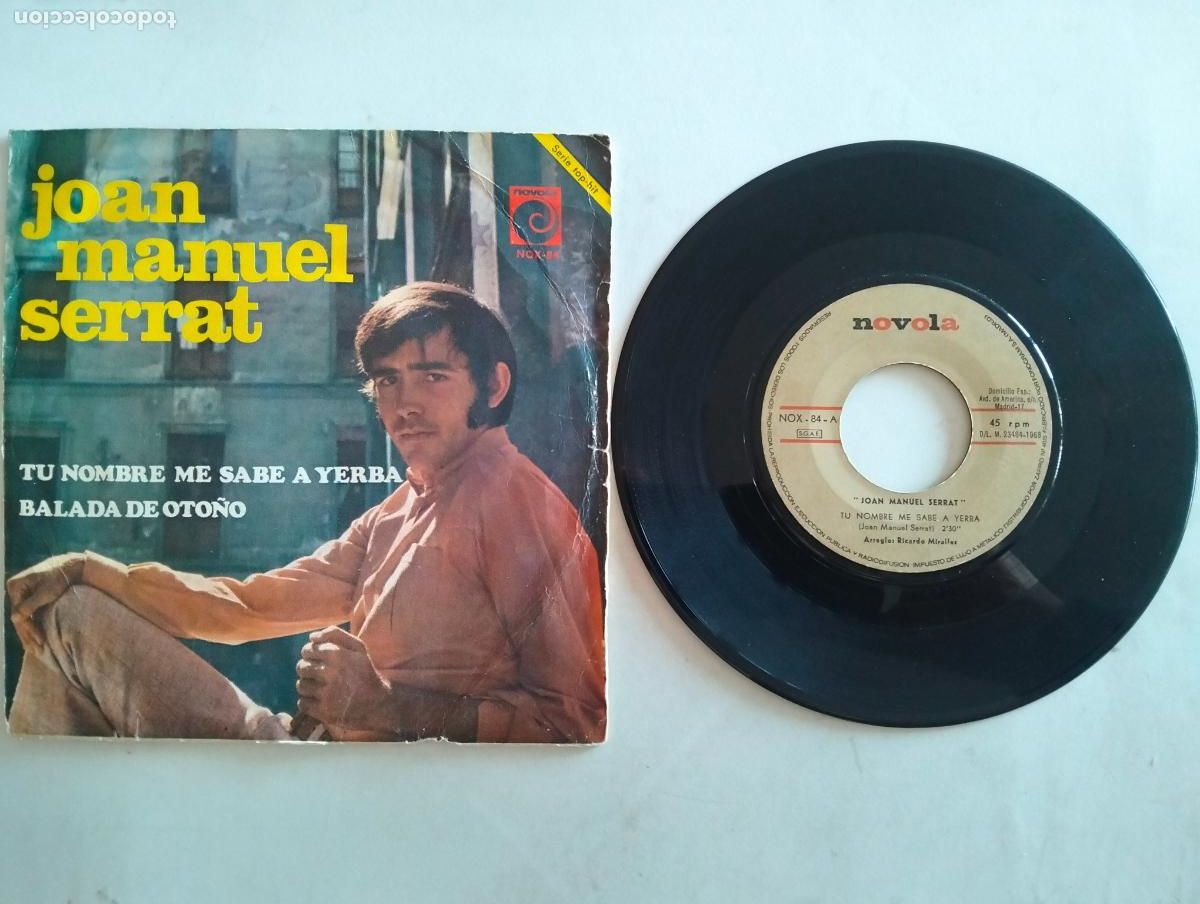 Discos de vinilo: JOAN MANUEL SERRAT, TU NOMBRE ME SABE A YERBA , EDITA NOVOLA, A&Ntilde;O 1968