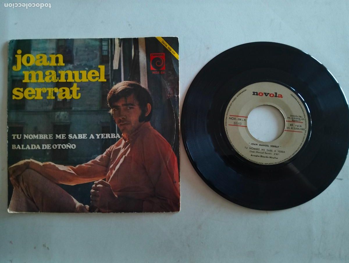 Discos de vinilo: JOAN MANUEL SERRAT, TU NOMBRE ME SABE A YERBA , EDITA NOVOLA, A&Ntilde;O 1968