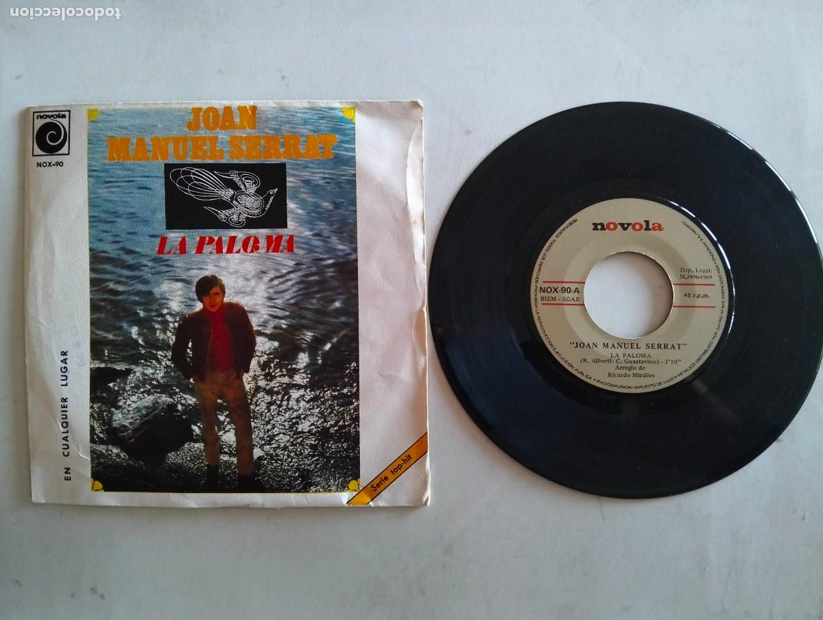 Discos de vinilo: JOAN MANUEL SERRAT, LA PALOMA, EDITA NOVOLA, A&Ntilde;O 1969