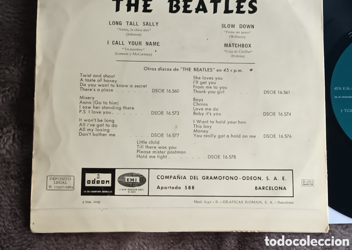 Discos de vinilo: BEATLES SINGLE EP EMI ODEON ESPA&Ntilde;A LABEL VERDE RARO - Foto 6