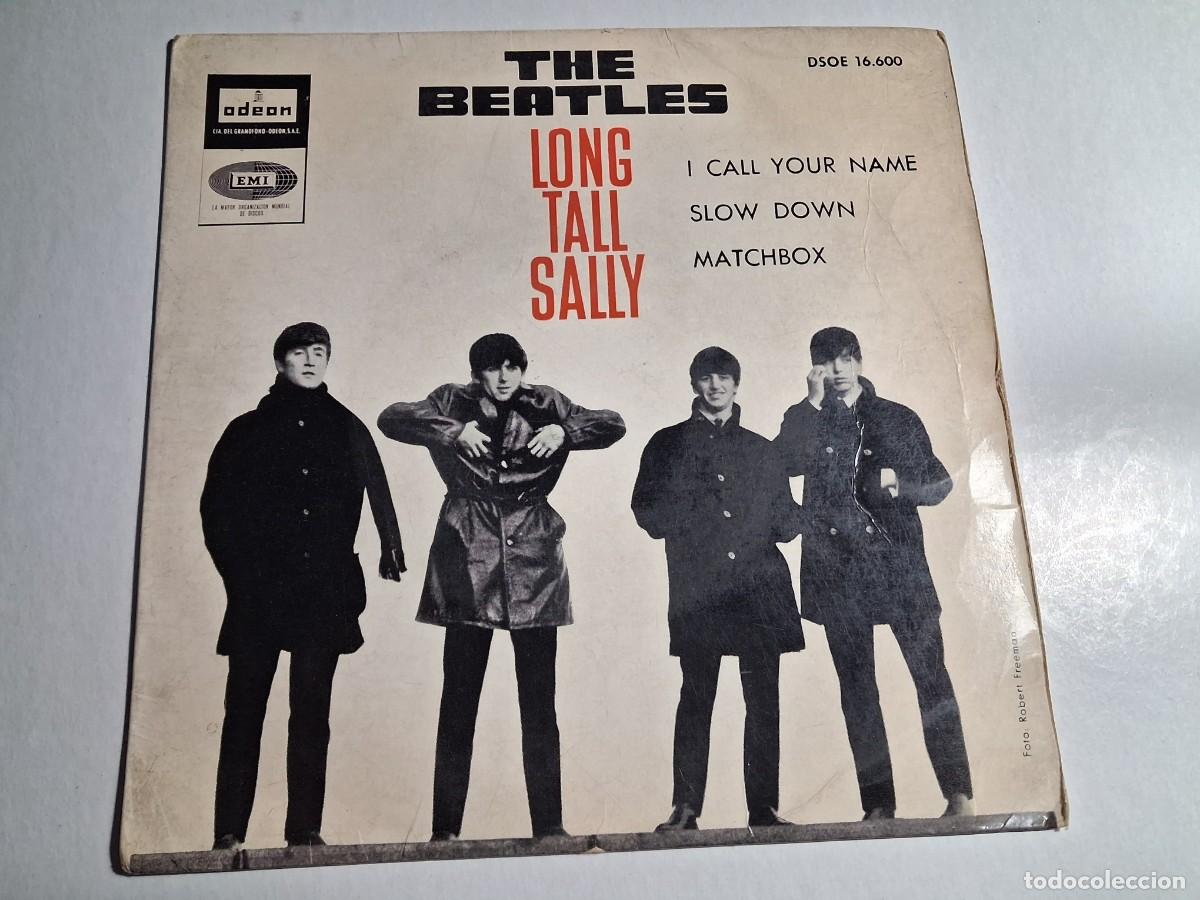 Discos de vinilo: single the beatles. long tall sally. i call your name. solw down. matchbox. odeon 1964 spain