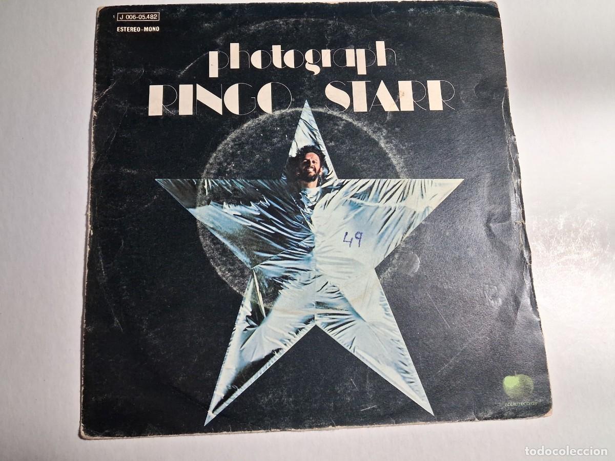 Discos de vinilo: single ringo starr (beatles). photograph. down and out. apple 1973 spain (buen estado)