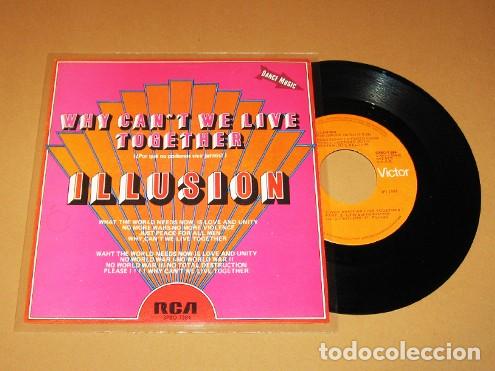 Discos de vinilo: ILLUSION - WHY CANT WE LIVE TOGETHER - SINGLE - 1982 - VERSION DISCOTECA / HIT 70S DE TIMMY THOMAS - Foto 1