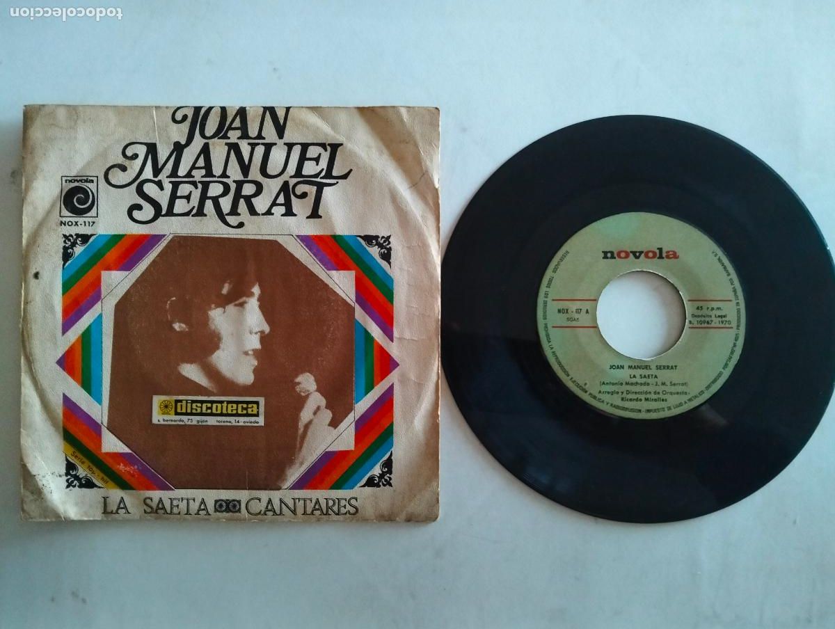 Discos de vinilo: JOAN MANUEL SERRAT, LA SAETA, EDITA NOVOLA, A&Ntilde;O 1970