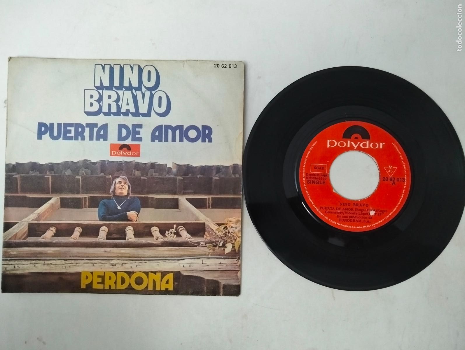 Discos de vinilo: NINO BRAVO, PUERTA DE AMOR, POLYDOR, A&Ntilde;O 1970