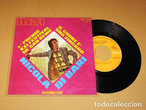 Discos de vinilo: NICOLA DI BARI - IL CUORE E&rsquo; UNO ZINGARO (CORAZON GITANO) CANTA EN ITALIANO - SINGLE - 1971