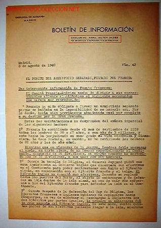 Old Documents: Bolet&iacute;n de Informaci&oacute;n, Embajada de Alemania, Madrid 1940