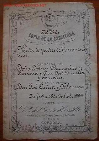 Documentos antiguos: Copia de escrituras de ventas de fincas rusticas, 1889 - Foto 1
