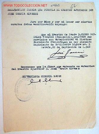 Documentos antiguos: Declaraci&oacute;n jurada de servicio, 1948 - Foto 1