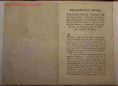 Documents Anciens: Reglamento penal  de la Guardia Nacional