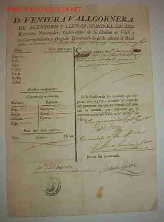 Documentos antiguos: Pasaporte de 1813