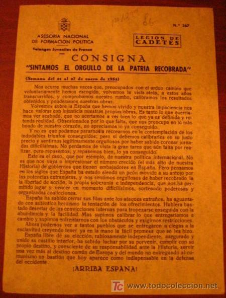 Documentos antiguos: Documento legi&oacute;n de cadetes, sintamos el orgullo de la patria recobrada. tama&ntilde;o cuartilla