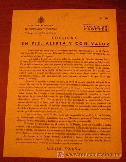 Documentos antiguos: Legi&oacute;n de flechas, consigna, en pie alerta y con valor - Foto 1