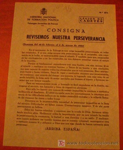 Old Documents: Legi&oacute;n de flechas, consigna, revisemos nuestra perseverancia