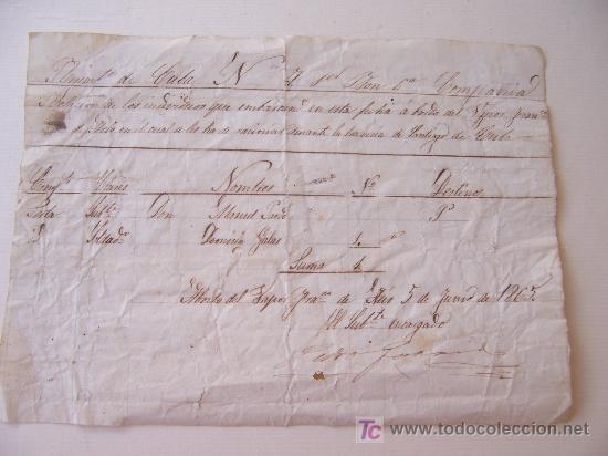 Documentos antiguos: INTERESANTE DOCUMENTO &Eacute;POCA COLONIAL (CUBA, 1865) - Foto 1