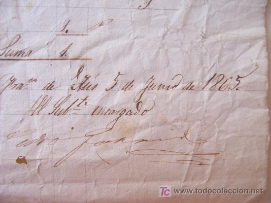 Documentos antiguos: INTERESANTE DOCUMENTO &Eacute;POCA COLONIAL (CUBA, 1865) - Foto 2