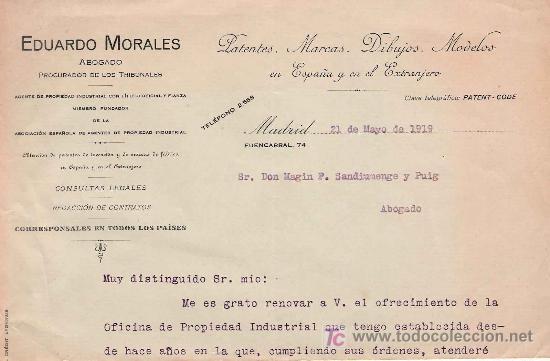 Documentos antiguos: Espa&ntilde;a: Patentes y  marcas &ndash; 1919 - Foto 1