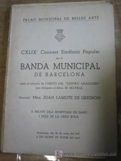 Old Documents: Programa del CXLIX Concert simfonic popular