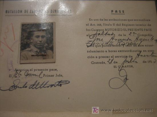 Documentos antiguos: BATALLON DE ZAPADORES DIVISION 23 - Foto 1